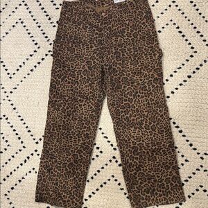 GAP Leopard Print Pants in Brown